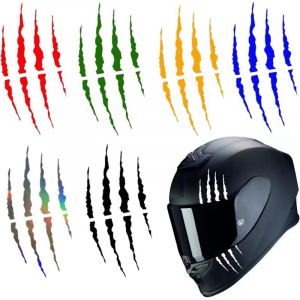 CCYKXA 7 pi&egrave;ces Autocollants pour Casque de Moto Monster Claw Design Film Vinyle Autocollant pour r&eacute;servoir de Moto Scooter Voiture Personnalisez