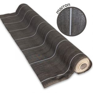 Longueur 50m Toile de paillage anti mauvaises herbes Largeur 2,07m Couleur Marron 130g m2 ZENLYS
