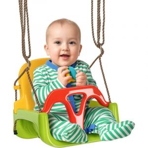 Balan&ccedil;oire 3 en 1 pour Enfants d'Int&eacute;rieur et d'Ext&eacute;rieur, Balan&ccedil;oire B&eacute;b&eacute; et Jeunes Enfants 9-36 Mois, Hauteur R&eacute;glable 120-180 cm avec Ceinture de