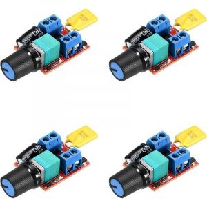 Lot de 4 contrôleurs de vitesse de moteur 3 V 6 V 12 V 24 V 35 V Mini DC Moteur PWM Contrôleur de vitesse réglable Commutateur de régulation 5 A