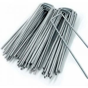 Piquet de Fixation pour Toile de Paillage,50 Piquets de Jardin en Forme de U,pour Bache Anti Herbes,Sardines Camping,Cl&ocirc;ture de Jardin,150 MM de