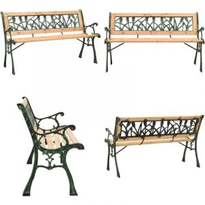 Vidaxl - Banc de jardin 122 cm fonte et bois de sapin massif - Banc De Jardin - Banc Exterieur - Mobilier De Jardin - Chaise De Jardin - Meubles De