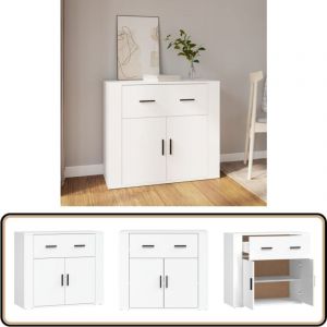 Vidaxl - Buffet Blanc 80x33x70 cm Bois d'ing&eacute;nierie - Buffet - Commode - Meuble De Rangement - Armoire Blanche - Mobilier De Salon