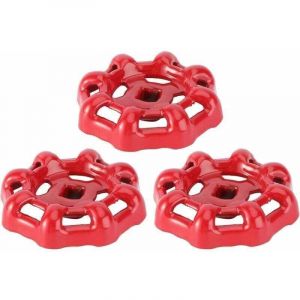 ZVD - Vanne Volant Fer Vanne &agrave; Bille Vanne D'arr&ecirc;t Robinet Tuyau D'eau Partie Sup&eacute;rieure Poign&eacute;e 6x6mm (Rouge)-3PCS