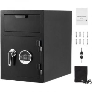 Mophorn Coffre-fort de d&eacute;p&ocirc;t 34 L grande capacit&eacute;, coffre de s&eacute;curit&eacute; &eacute;lectronique &agrave; 2 niveaux, avec fente frontale, clavier num&eacute;rique et cl&eacute;s de