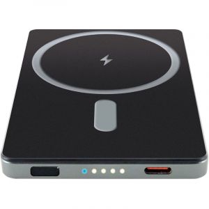 SCHWAIGER Batterie externe LPBC0500, 5 000 mAh, QI, MagSafe, sans fil, USB-C, bo&icirc;tier aluminium