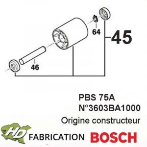 Galet pour ponceuse a bande PBS 75A et autres modeles BOSCH - 1619X06671