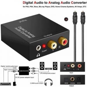 Audio Convertisseur Num&eacute;rique vers Analogique 192Khz DAC, Digital SPDIF Optique Coaxial vers Analogique St&eacute;r&eacute;o Aux RECEPTEUR AUDIO
