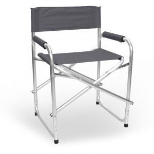 Chaise pliante relax Regista en aluminium avec revêtement en textilène gris