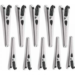 Pince Sachet, 10 Pi&egrave;ces Pince Fermeture Sachet, Clips de Fermeture Sac Alimentaire, Pince Sachet Metal pour la Alimentaires, Caf&eacute;, Pain et Sacs de