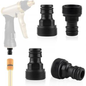 4 Pi&egrave;ces Raccord Tuyau D'arrosage Embout Adaptateur Robinet Tuyau Arrosage 3/4 Raccord Male Femelle Tuyau Arrosage Nez de Robinet Rapide Universel