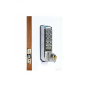 Serrure &agrave; code &eacute;lectronique J-TRONIC - LOKOD Gris 60 M&eacute;tallis&eacute; P&ecirc;ne dormant demi tour