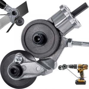 Grignoteuse de T&ocirc;le, Coupe-plaque de Perceuse &Eacute;lectrique Coupe-grignoteuse T&ocirc;le &agrave; Double T&ecirc;te pour Couper de Fer, Acier, Cuivre, Aluminium (Convient