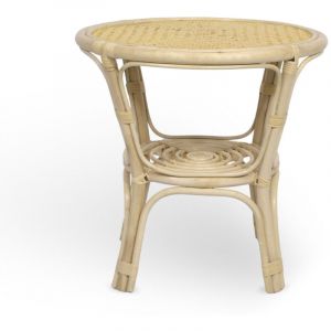 Okaffarefatto - Table basse ronde Bahama en bambou et osier tress&eacute; cm 60 x 60