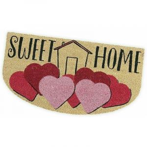 Emmevi Mv S.p.a. - Paillasson Noix de Coco 40x75 cm Retour en gomme Antid&eacute;rapant Tapis d'Entr&eacute;e Moderne - sweet home