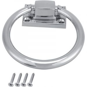 Anneau de Traction Poign&eacute;e de Porte Acier Inoxydable Argent Brillant Anneau de Traction en m&eacute;tal chrom&eacute; Rond heurtoir de Porte en Bois int&eacute;gr&eacute; Chaise