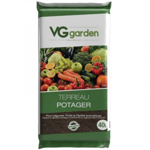 Terreau potager 40L &ndash; Engrais organique NPK 8-5-6 &ndash; Utilisable en agriculture biologique &ndash; Retention d'eau et nutriments