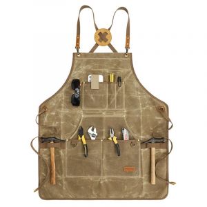 Tablier D'atelier De Menuiserie, Tabliers De Travail En Toile Cirée Pour Hommes Et Femmes Avec Poche Et Sangles Rembourrées, Tablier En Toile Pour