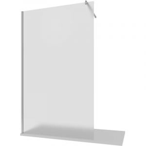 Douche de plain-pied 110 cm Profilés en aluminium chromé Verre opaque 8mm avec traitement anti-calcaire h200 Réglable 108-110cm - Réversible Mod.