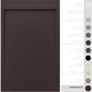 Soulbath - Receveur de Douche -R&eacute;sine -Gel Coat -Texture Lisse/Pierre -Antid&eacute;rapant -Couleur Chocolat 150x90 Extra plat 3Cm Conception Minimaliste