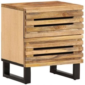 Table de chevet-Table de nuit 40x34x46 cm bois de manguier massif brut 461719