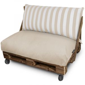 Happers - Coussin pour palette Toldotex Ecru Housse assise 120x80x20 (uni) sans rembourrage &Eacute;cru