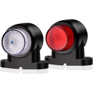 Feux de gabarit latéraux, 2 pièces 8LED feux latéraux de remorque blanc rouge 12V 24V étanche Super lumineux camion Van Marker Light LED feu de