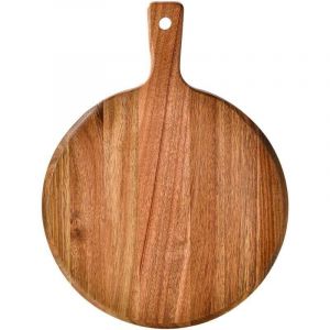 Planche &agrave; ap&eacute;ritif en h&ecirc;tre - Planche &agrave; tapas - Planche de service ronde - Planche &agrave; pizza - Bois massif - Bol de salle &agrave; manger en bois naturel