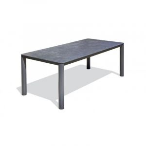 [JAMAIS UTILISE] Table de jardin PARIS GARDEN Camargue Aluminium/Plateau C&eacute;ramique 220x100cm Anthracite - CAMARGUE-TB220