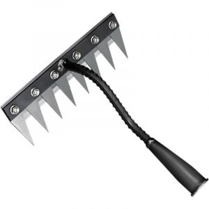 Râteau Jardin, Outillage de Jardin, Râteau de Désherbage, Rateau Gazon Scarificateur Manuel en Acier, Houe Jardinage pour Désherbage/Ameublissement