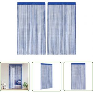 The Living Store Rideau en fils 2 pcs 100 x 250 cm Bleu - Rideaux Bleus - Rideaux Décoration Intérieure - Rideaux Salon - Rideaux Chambre - Rideaux