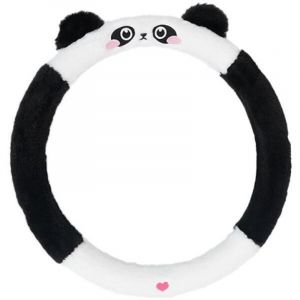 Housse de volant en peluche Panda, housse de volant universelle 15 pouces (38 cm), protection de volant, housse de volant, housse de volant en peluche