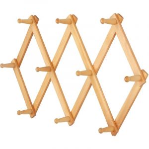 Ensoleille - Support mural en accordéon - Porte-manteau mural extensible en bois de 16 po de hauteur, porte-chapeaux, crochets en accordéon pour
