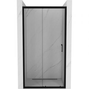 Mexen - Apia porte de douche coulissante 130 cm, transparent, noir - 845-130-000-70-00
