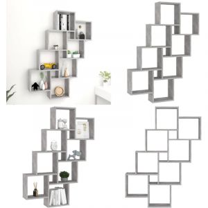 Vidaxl - tag&egrave;re murale cube Gris b&eacute;ton 90x15x119 cm Bois d'ing&eacute;nierie - &Eacute;tag&egrave;re Murale - &Eacute;tag&egrave;re Cube - Rangement Mural - D&eacute;coration Murale - Meuble
