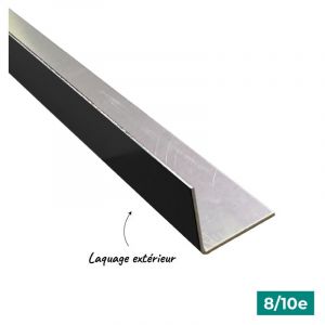 Aluhome &ndash; Corni&egrave;re en aluminium 2m 8/10&egrave;me 40x40mm &ndash; Laquage ext&eacute;rieur noir RAL9005 &ndash; &Eacute;l&eacute;ment de finition pour bardage - ECO 2 ML EN