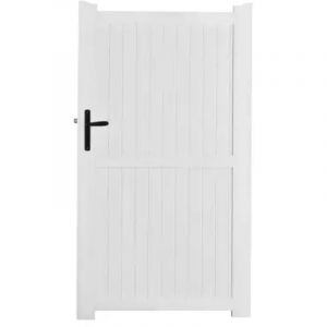 Portillon battant pvc blanc H160 x L100 cm poignée gauche guerande