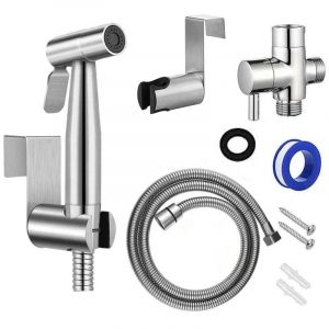 Fitags - Kit de Douchette de Bidet pour wc, Pulvérisateur de Bidet en Acier Inoxydable avec Tuyau et Vanne g 1/2, Douchette wc