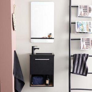 Mob-in - Ensemble lave-mains avec niche, robinet et miroir tablette
