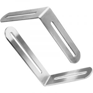 CornièRe Inox éQuerre à Angle Droit En Forme De L Fente D'Angle Blanc 120x165x24mm Avec 2 Fentes Angle D'Angle De Meuble à 90 DegréS Pour Table