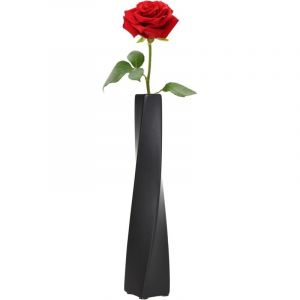 Vase c&eacute;ramique mat noir 24 cm antid&eacute;rapant, &eacute;troit pour pampa ou branches d&eacute;coratives