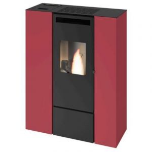 Po&ecirc;le &agrave; granul&eacute;s &eacute;tanche slim canalisable - PUNTO FUOCO Olivia Can Up 9.9 kW Rouge
