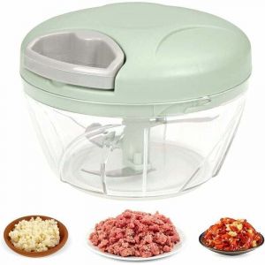 1pc vert Hachoir Manuel, Hachoir &agrave; Oignon, Coupe oignon, Lames en acier inoxydable, Facile &agrave; Nettoyer Hachoir Oignon Manuel pour Legumes, Fruit &