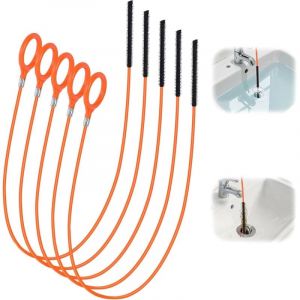 5 Pi&egrave;ces Deboucheur Canalisation, 130 cm Professionnel Furet Deboucheur Canalisation, Attrape Cheveux Baignoire, R&eacute;utilisable Flexible Furet