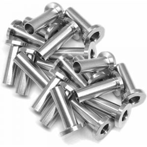 Lot de 30 rivets semi-tubulaires &agrave; t&ecirc;te plate large, rivets &agrave; bride en aluminium &agrave; t&ecirc;te ronde plate, rivets de verrouillage