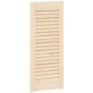 Vidaxl &ndash; Porte de placard &agrave; persiennes 69x29,5 cm &ndash; Bois de pin massif non trait&eacute; &ndash; Design &eacute;l&eacute;gant pour circulation d'air &ndash; Charni&egrave;res non incluses