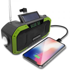 Radio Dynamo Portable de Survie avec Batterie 5000mAh - Chargeur USB pour Smartphone - Lampe Torche, FM/AM - Radio Solaire &agrave; Manivelle&hellip;