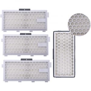 Lot de 4 filtres HEPA Airclean Plus 50 pour aspirateur Miele Complete C3 Powerline, S8340 - Air Clean SF-HA 50 pour Complete C2 C3 Compact C1 C2-2