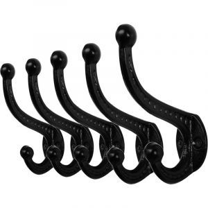 Ccykxa - Patere Murale En Fonte,Grand Crochet Porte Manteau,Métal Patere Porte Manteau,Pathere Mural,Patère Murale,Lot de 10,Noir