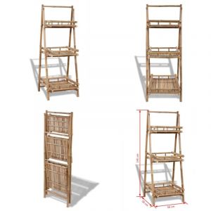 Vidaxl - tagère à plantes pliable 3 niveaux Bambou - Support Plante - Étagère Bambou - Rangement Intérieur - Décoration Maison - Jardinerie - Home &